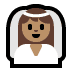 👰🏽 person with veil: medium skin tone display on Windows